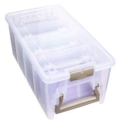 ArtBin - Juego de organizador de fotos y manualidades, caja grande con 8 cajas de almacenamiento de plástico en el interior, color transparente - Bolso semifotográfico