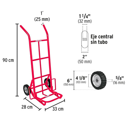 Pretul DIA-100, Diablo de carga capacidad de carga 100 kg, ruedas sólidas, balero sencillo