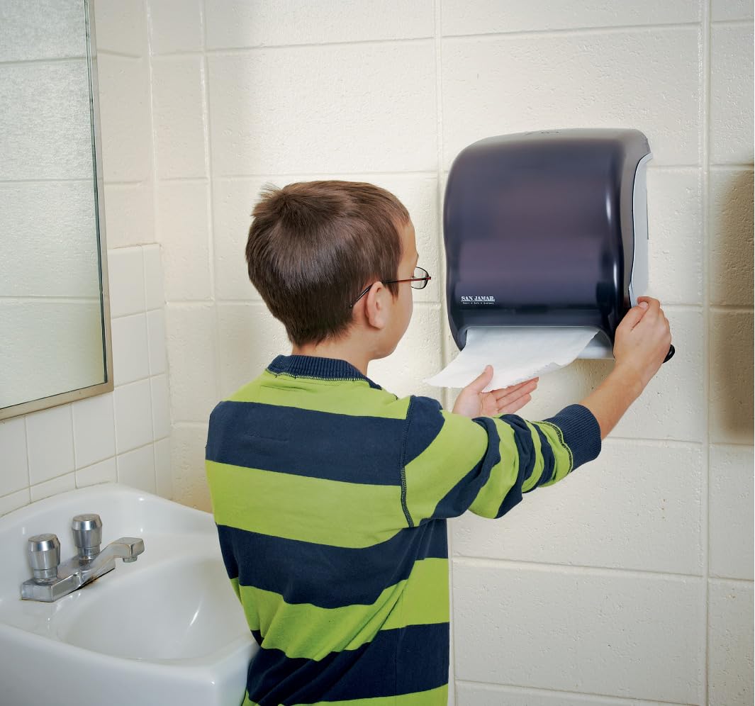 San Jamar Classic Element Dispensador de Toallas de plástico con Palanca, Color Negro Perla