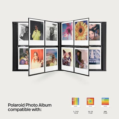 Polaroid Álbum de fotos - Negro - Álbum de fotos grande para fotos instantáneas Polaroid i-Type, 600 y SX-70, capacidad para 160 fotos (6368)