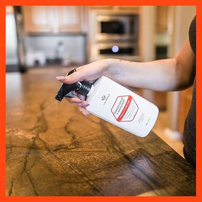 Granite Sealer & Protector - Best Stone Polish, Protectant & Care Product - Easy Maintenance for Clean Countertop Surface, Marble, Tile - No Streaks, Stains, Haze or Water Spots - 18 OZ - TriNova by T