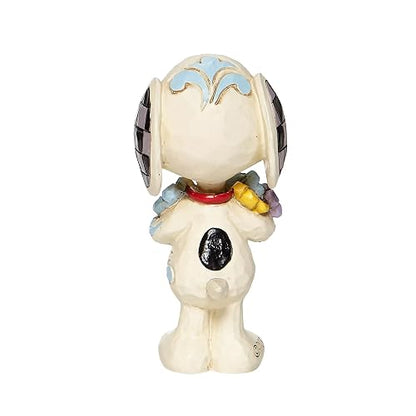 Enesco Peanuts by Jim Shore Snoopy Holding Spring Flowers - Figura en Miniatura, 3 Pulgadas, Multicolor, Blanco