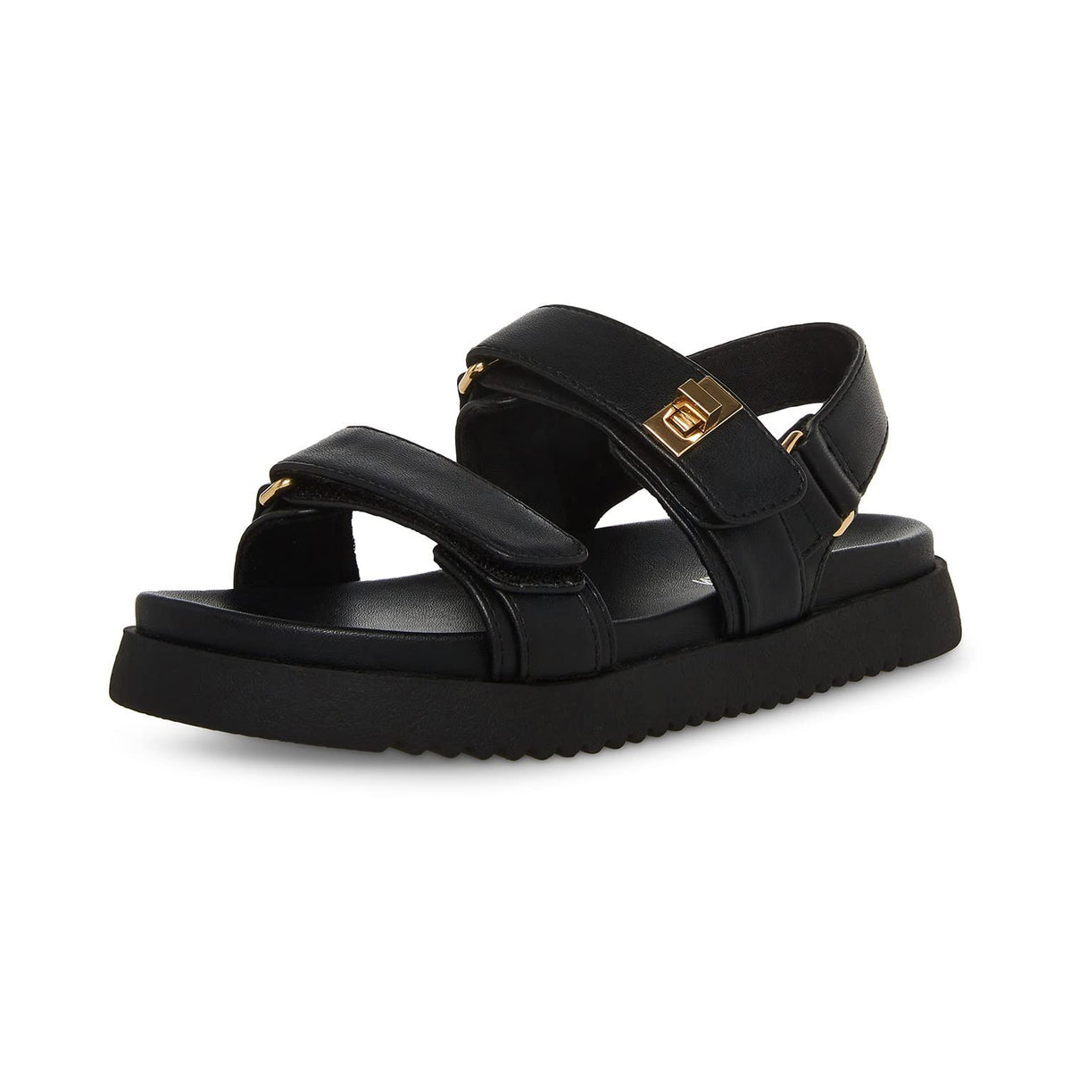 Steve Madden Sandalias Mona con Correas para Niña - Moderno - Negro - - 21.0 cm