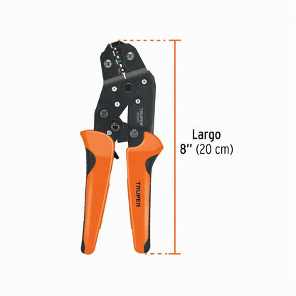 Truper PCT-8K, Kit de crimpadora y 500 terminales con aislamiento