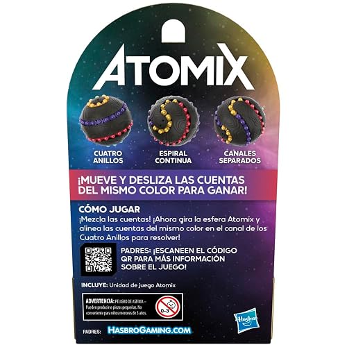 Hasbro Gaming Juego de Mesa Atomix, Esfera Rompecabezas para 1 Jugador, Juguete antiestrés, A Partir de 7 años