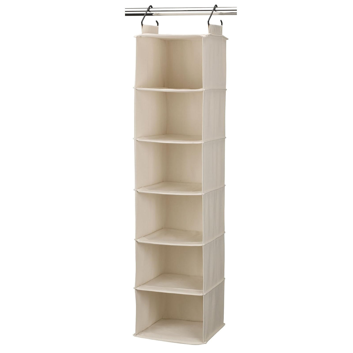 Household Essentials Cedarline Organizador Colgante de clóset de 6 estantes, Lona de algodón Resistente, Transpirable, versátil, Compacto, Perfecto para armarios de Varillas o Alambre, Natural - Organizador de 6 estantes - Natural oscuro