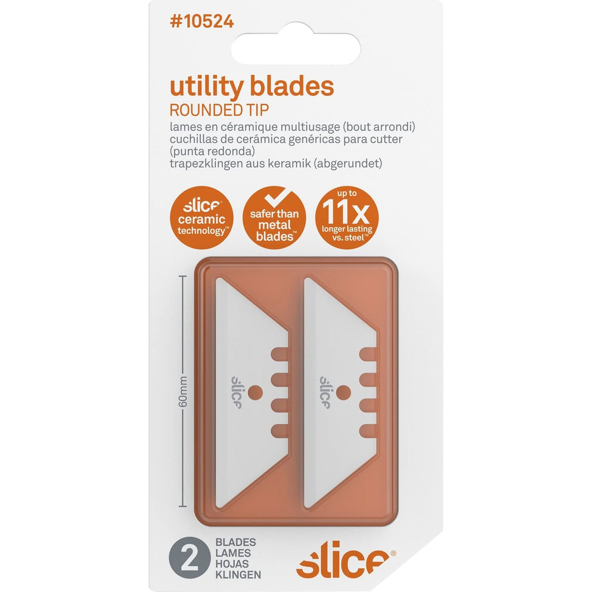 Slice 10524 Utility Blade, Never Rusts, Lasts 11x Longer Than Steel, Finger-Friendly Edge, Safer Choice