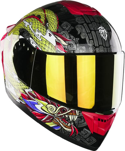 KOV Casco Zero Quetzalcoatl Dorado Abatible Dot S