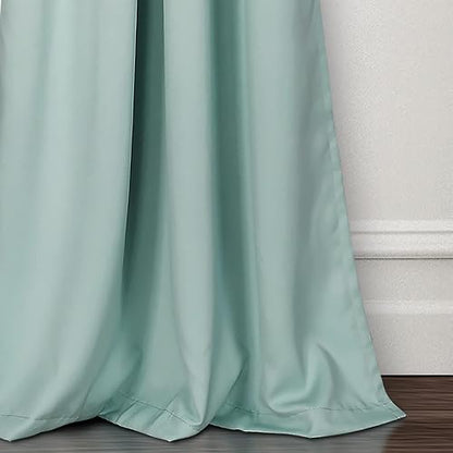 Lush Decor - Cortinas Opacas con Ojales, Pares, 52 Pulgadas de Ancho x 120 Pulgadas de Largo, Azul, diseño Clásico y Moderno, Cortinas Extralargas para Sala de Estar