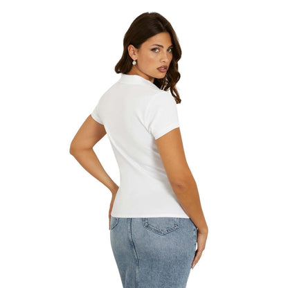 Guess SS Script Logo Liza JSY Polo Guess, Blanco, M