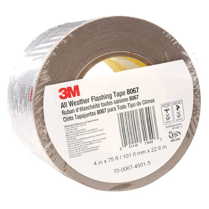3M Cinta intermitente para todo tipo de clima, 8067, 22,86 cm x 23,86 m, 1 rollo, revestimiento de plástico con parte trasera adhesiva, evita la intrusión de humedad, sellado impermeable intermitente, puertas, ventanas, aberturas en la construcción d - 4 