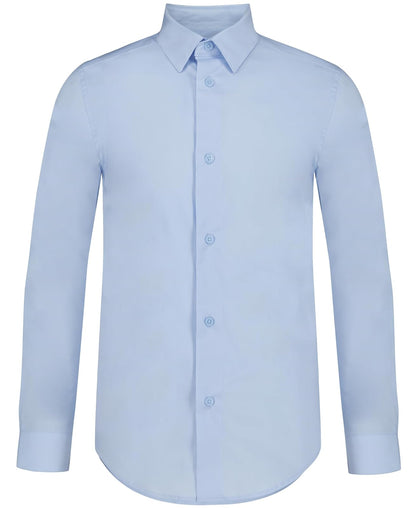 Calvin Klein Camisa de Vestir Manga Larga Ajustada para Niño - Bahía de hielo - 8