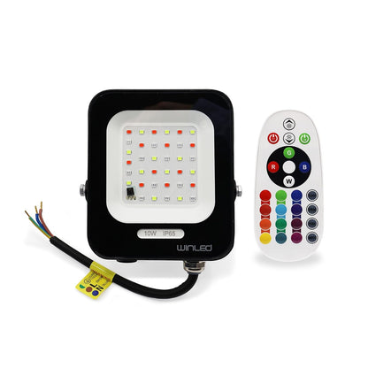 Reflector LED, WRE-004, RGB 10W Multicolor Exterior IP65, 700 Lúmenes, Control de Colores, Luz Decorativa para Jardín, Fachada, Terraza y Eventos, Winled