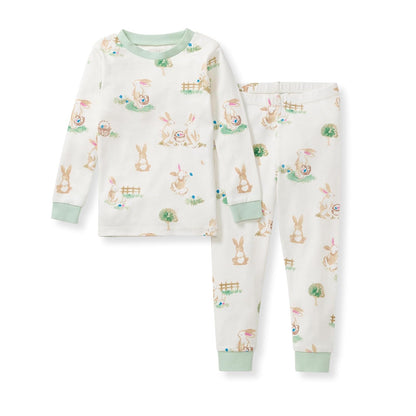Burt's Bees Baby pijama de 2 piezas de algodón orgánico - Caza de huevos de conejo - 10 Años