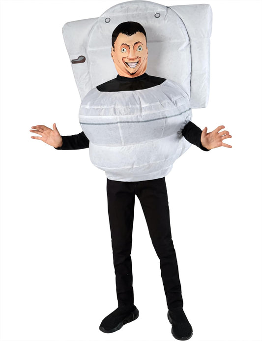 Rubies Skibidi - Disfraz inflable de inodoro para niños, disfraz de niño