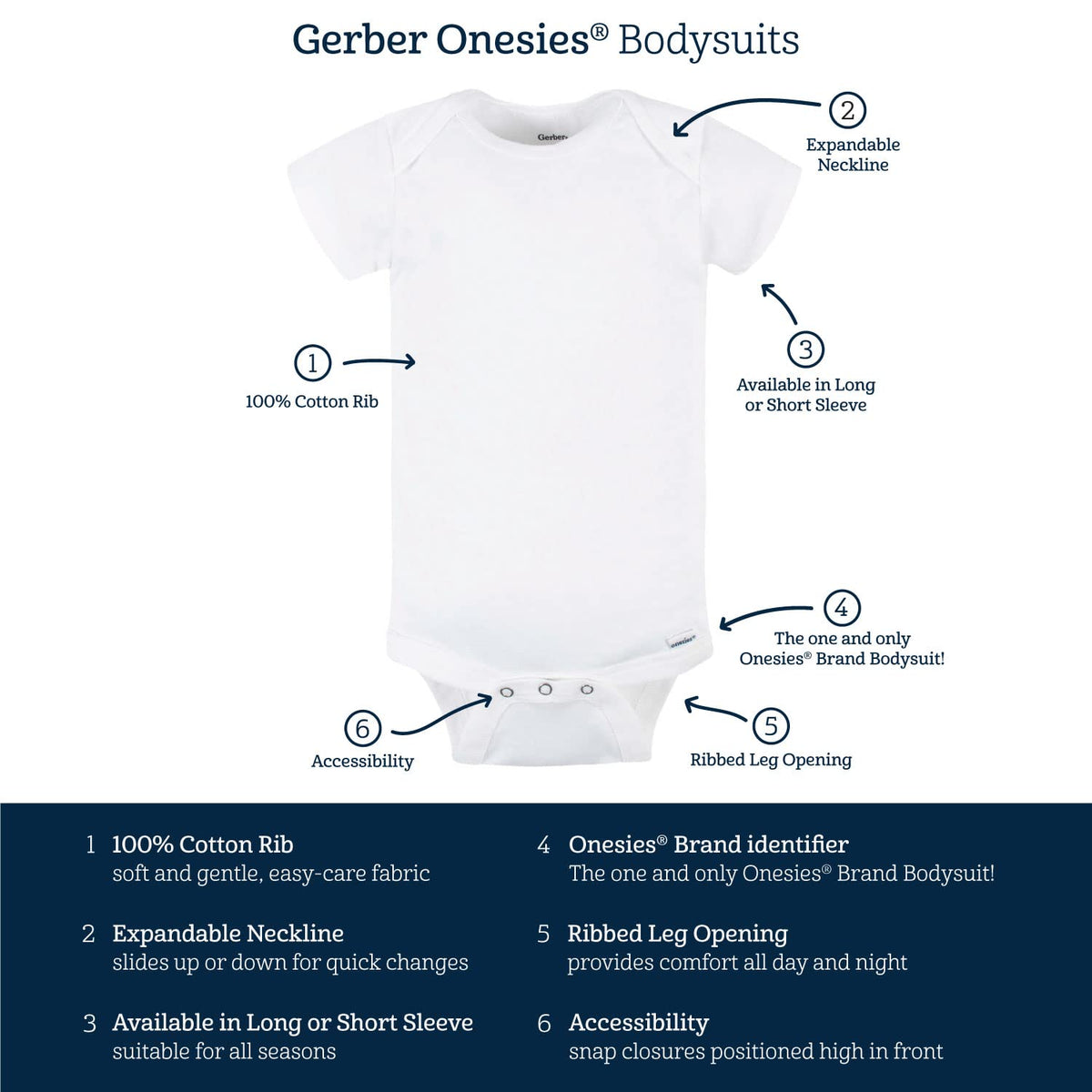 Gerber Paquete de 8 mamelucos para bebés y niñas