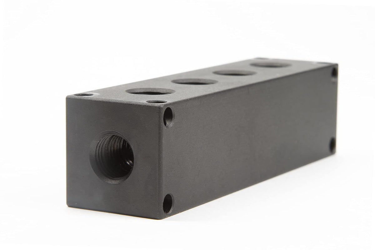 Viair Colector de 6 Puertos con Agujeros de Montaje 92820, Negro