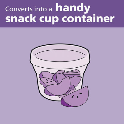 Philips AVENT Powder Formula Dispenser and Snack Cup, Grey | Diseño de 3 compartimentos, tapa giratoria, apta para viajes, sin BPA, apto para lavaplatos, apto para microondas, SCF135/18