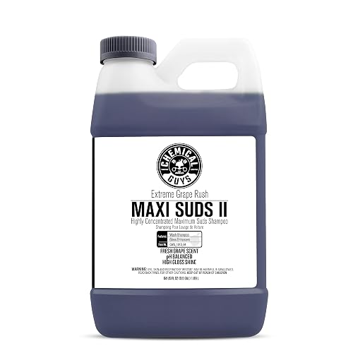 Chemical Guys CWS_1010_64SW Maxi-Suds II Jabón Espumoso para Lavado de Automóviles, Aroma de Uva, 1.89 L, Transparente