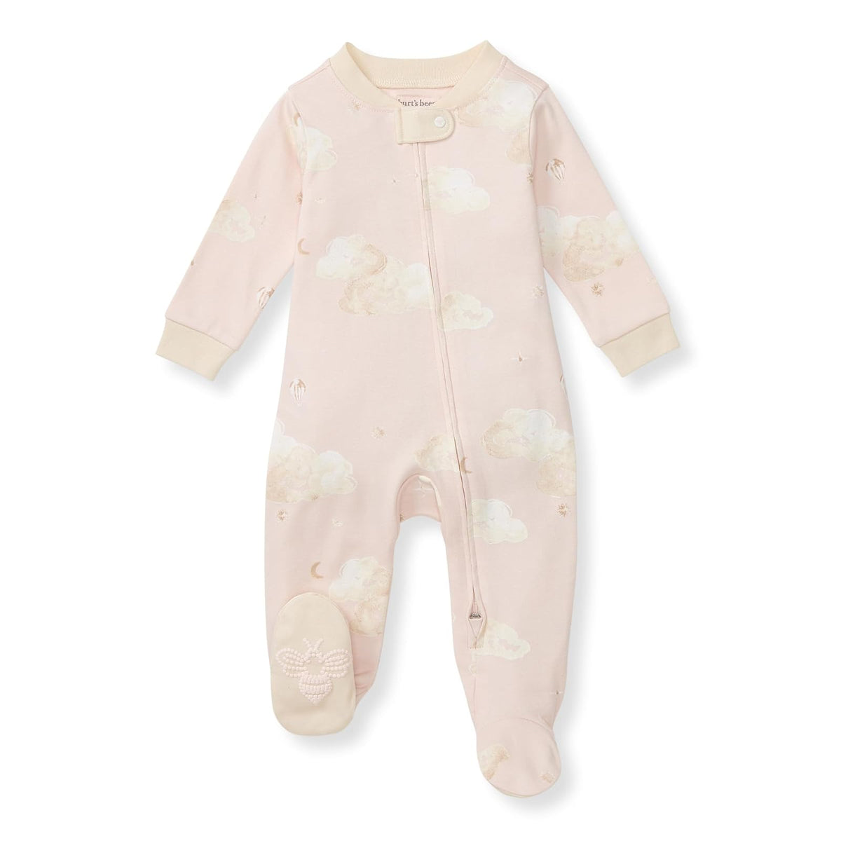 Burt's Bees Baby Pijama de Algodón Orgánico para Bebé - Recién Nacido - Pink Good Night Sky