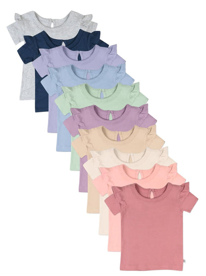 HonestBaby - Paquete de 10 Camisetas de Manga Corta con