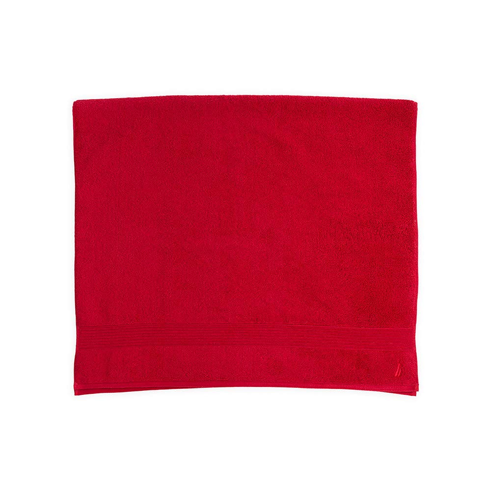 Nautica, Toalla Medio Baño 100% Algodón, Color Rojo, Montford.