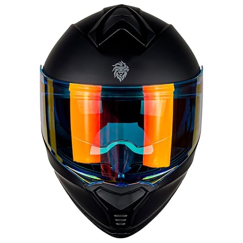 KOV Casco Thunder ABATIBLE Negro Mate para Moto Mica Night Vision Certificado Dot