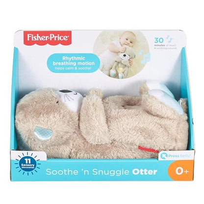 Fisher-Price Juguete para Bebés Nutria Hora de Dormir | Máquina de sonido portátil, movimiento respiratorio, hasta 30 minutos de música y luces, recién nacidos de más de 0 meses