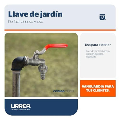URREA 19ED.13 Llave de Esfera para Jardín, Latón