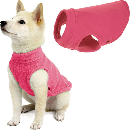 Gooby Chaleco de Forro Polar Elástico para Perro, Clima Frío - Rosa - X-Small Longitud: (6")