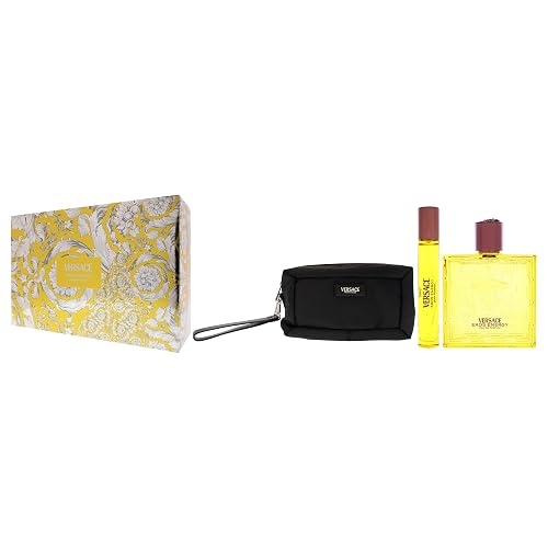 Versace Eros Energy by Versace for Men - 3 Pc Gift Set 3.4oz EDP Spray, 0.33oz EDP Spray (Mini), Trousse