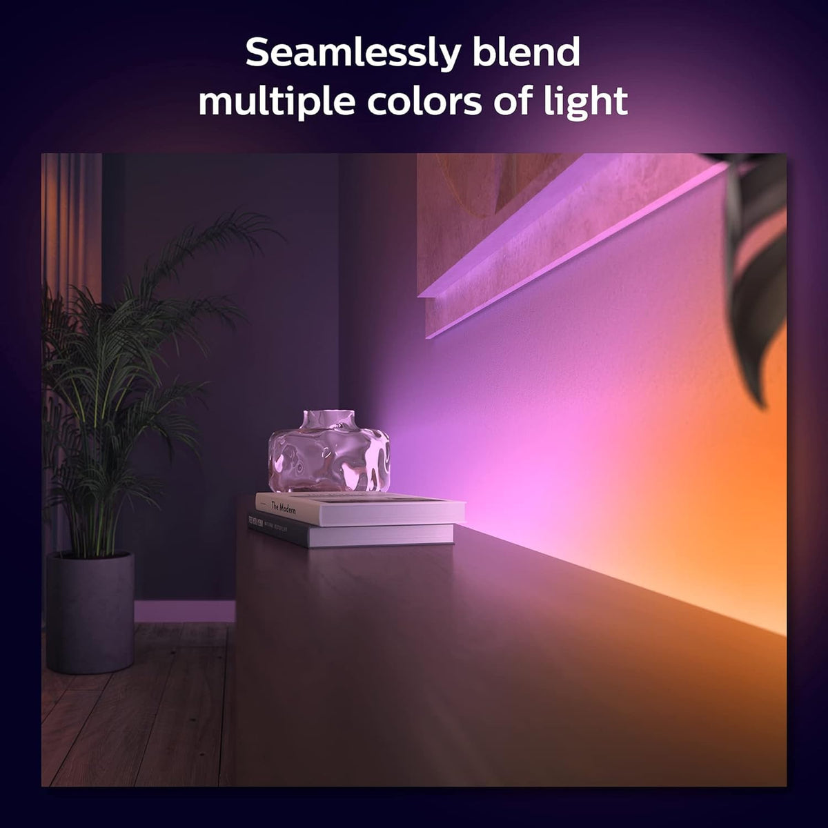 Philips Hue Tira de Luz Gradient Base, 2 metros + Extensión Tira de Luz Gradient- Compatible con base de tira Gradient