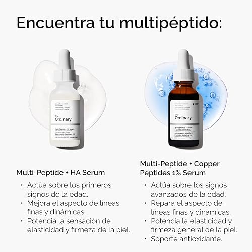 The Ordinary Multi-Peptide + Copper Peptides 1%, Suero para signos de la edad con Péptidos de Cobre — Suero para mejorar las líneas finas y la elasticidad de la piel, 30ml