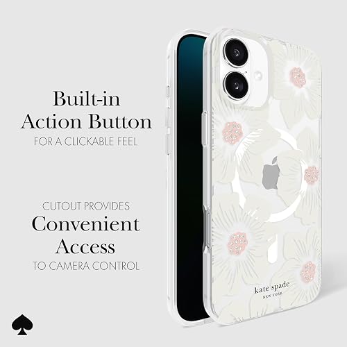 Kate Spade New York - Funda para iPhone 16 Plus, diseño de Flores