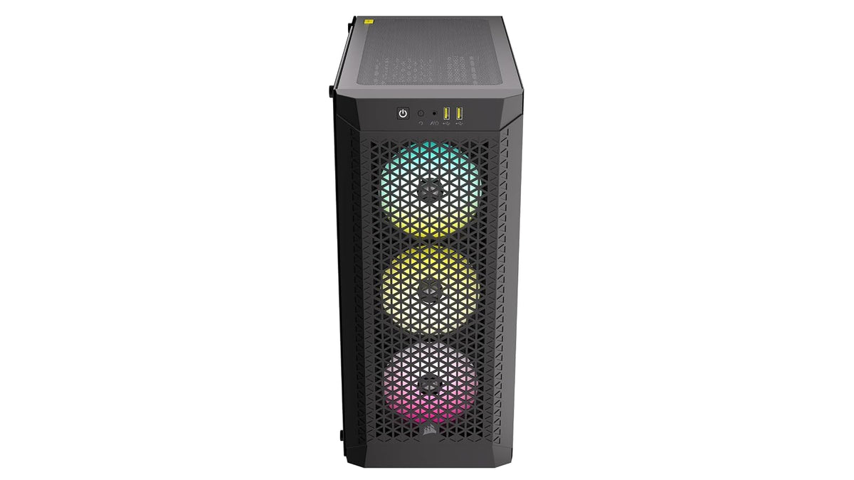 Corsair 480T RGB Caja para PC ATX Torre Media con Cristal Templado, 3 Ventiladores AR120 Incluidos, Compatible con hasta 7 Ventiladores de 120 mm y Radiadores de hasta 360 mm, Negro