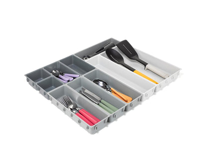 Joseph Joseph Blox - Juego de bandejas de almacenamiento de 10 piezas para cosméticos, papelería, cubiertos y utensilios, organizador de cajones, plástico reciclado