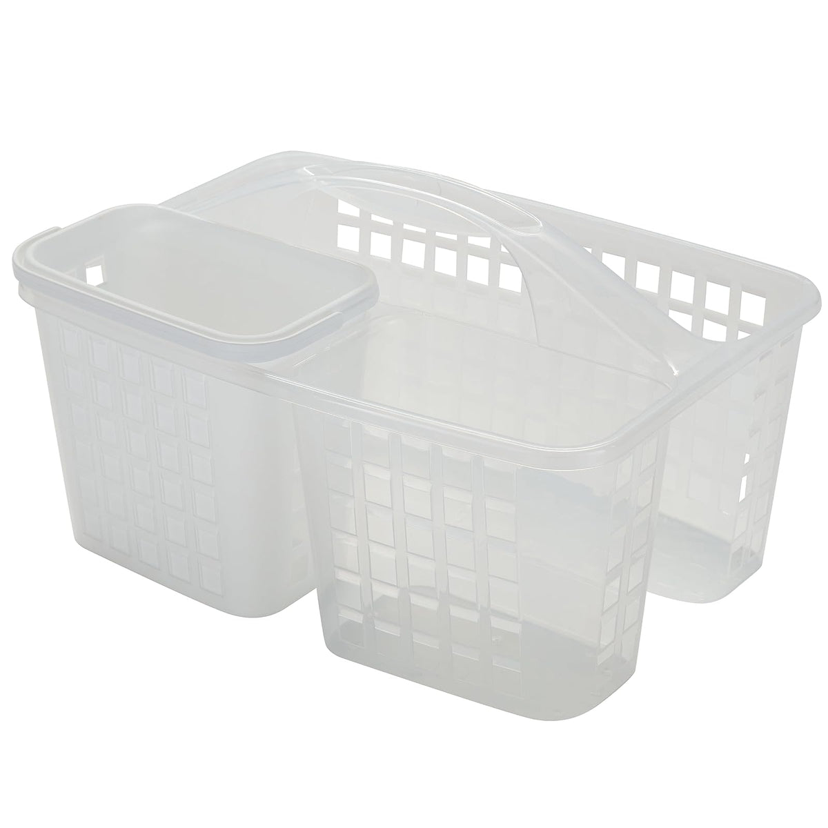 Bath Bliss 2 in 1 Portable, Bathroom Shower Caddy for Shampoo, Conditioner, Soap, and Cosmetics, in White Bath Tote