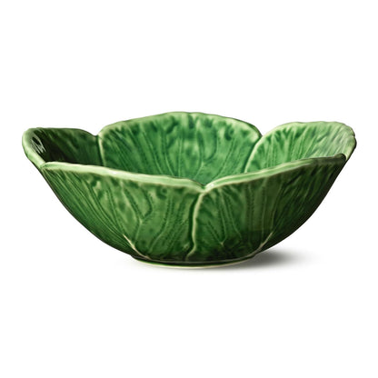 Le Jardin - Juego de 4 cuencos de cereales 3D de 7 pulgadas – tazón de hojas de gres verde esculpido – Cerámica inspirada en el jardín de temporada para desayuno, aperitivos y comidas diarias de