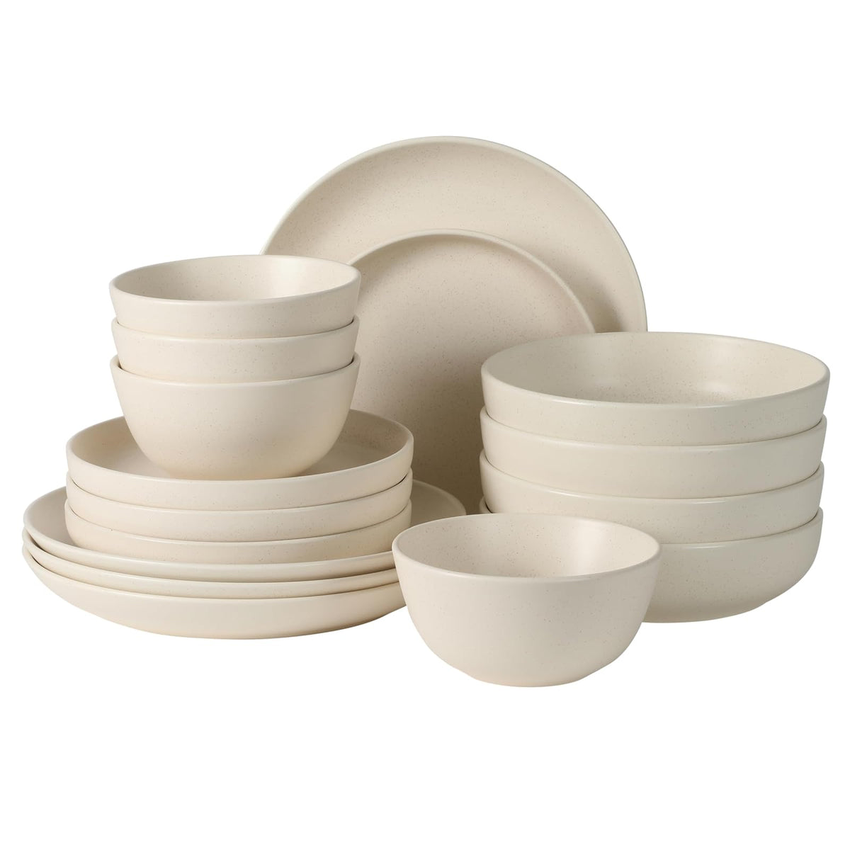 Gibson Elite Leeds Court Vajilla de Gres 16 Piezas - Blanco Crema (Leeds Court) - Service for 4 (16pcs)