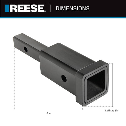 Reese Towpower Adaptador de Receptor de Enganche 7020500, Convierte 1-1/4 in a 2 in, 3.5 Libras