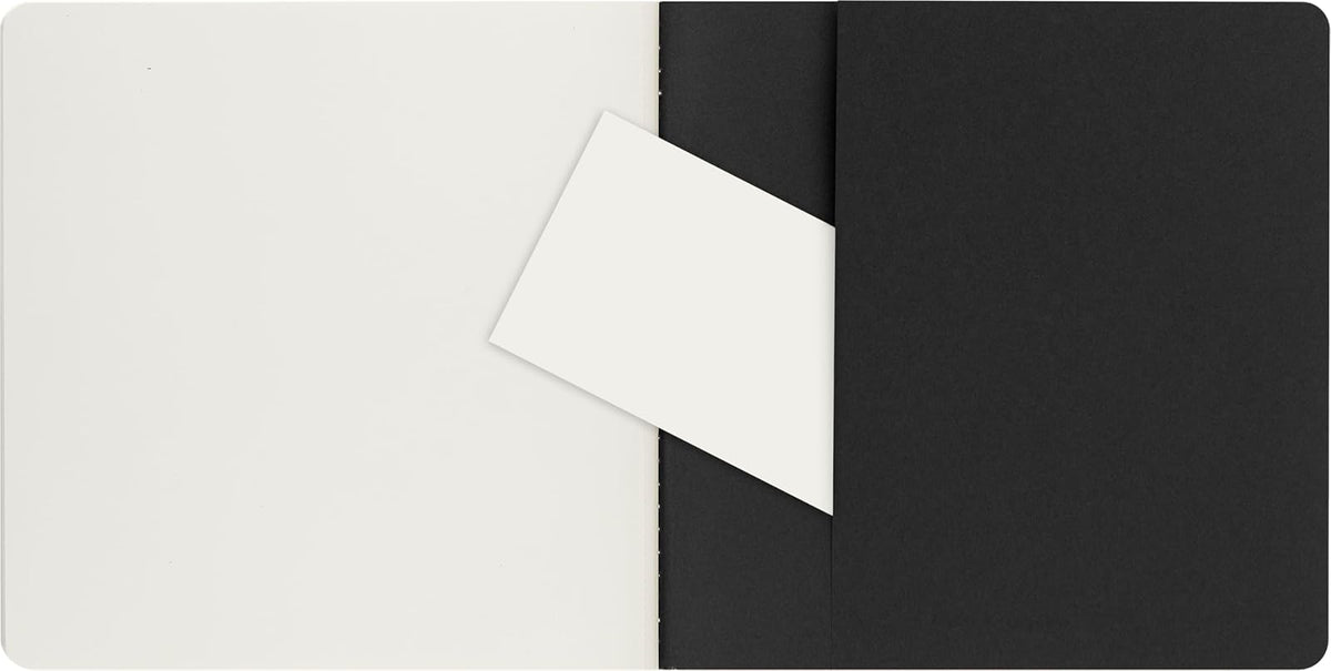 Moleskine Art - Álbum de bocetos, cubierta suave, cuadrado (7.5 x 7.5 pulgadas), liso/en blanco, negro, 88 páginas