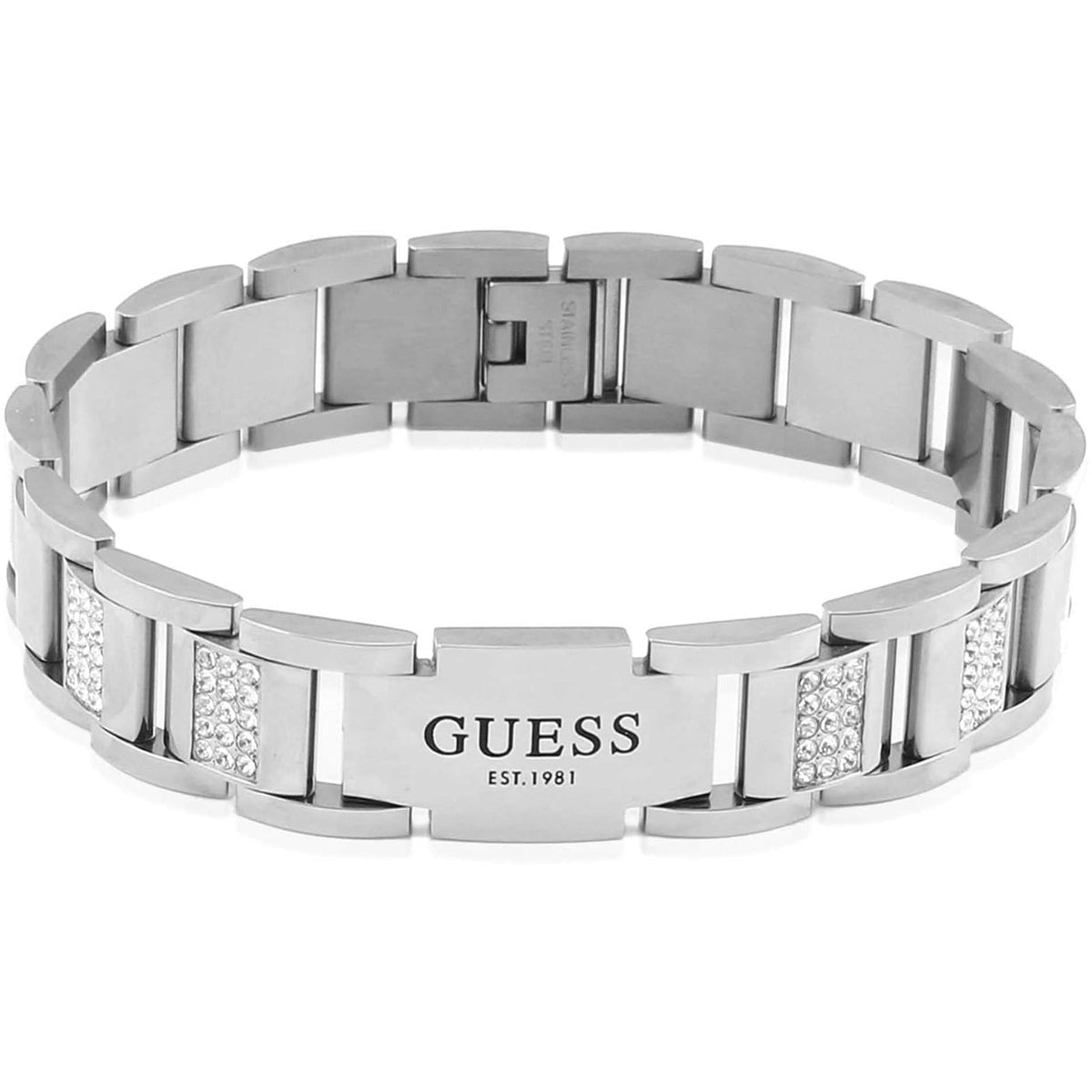 GUESS - Herren Armband für Herren aus Edelstahl, vergoldet, FRONTIERS - Armband - Stahl - Gelbgold legiert - 21.50 cm - Nickelfrei
