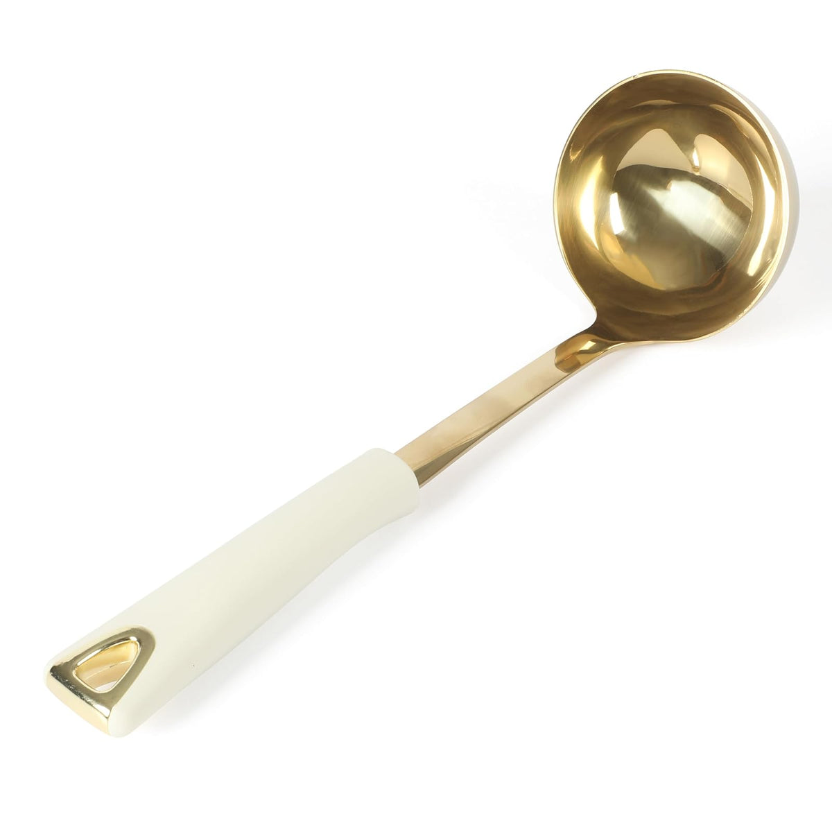 Martha Stewart Lockton - Juego de herramientas de cocina de acero inoxidable y nailon, lino con dorado