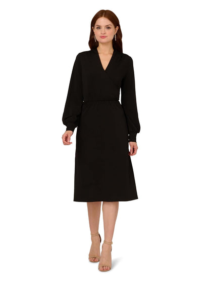 Adrianna Papell Long Sleeve Wrap Midi Dress Vestido informalMujer