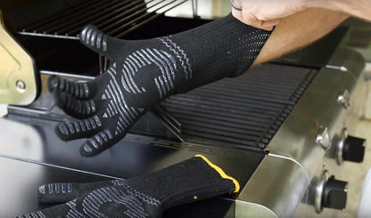 Guantes resistentes al calor de °C a la parrilla para chimenea, accesorios de barbacoa para cocina, guantes de barbacoa, guantes de horno, 1 par, fibra térmica Dupont Nomex está fabricado en Estados Unidos