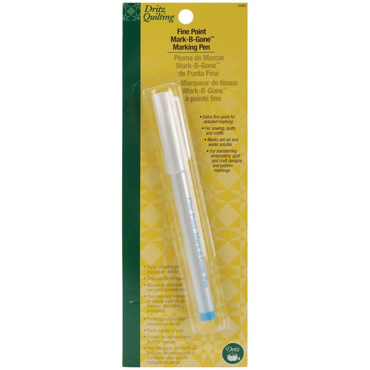 Dritz Quilting Fine Point Mark-B-Gone Marking Pen, Blue