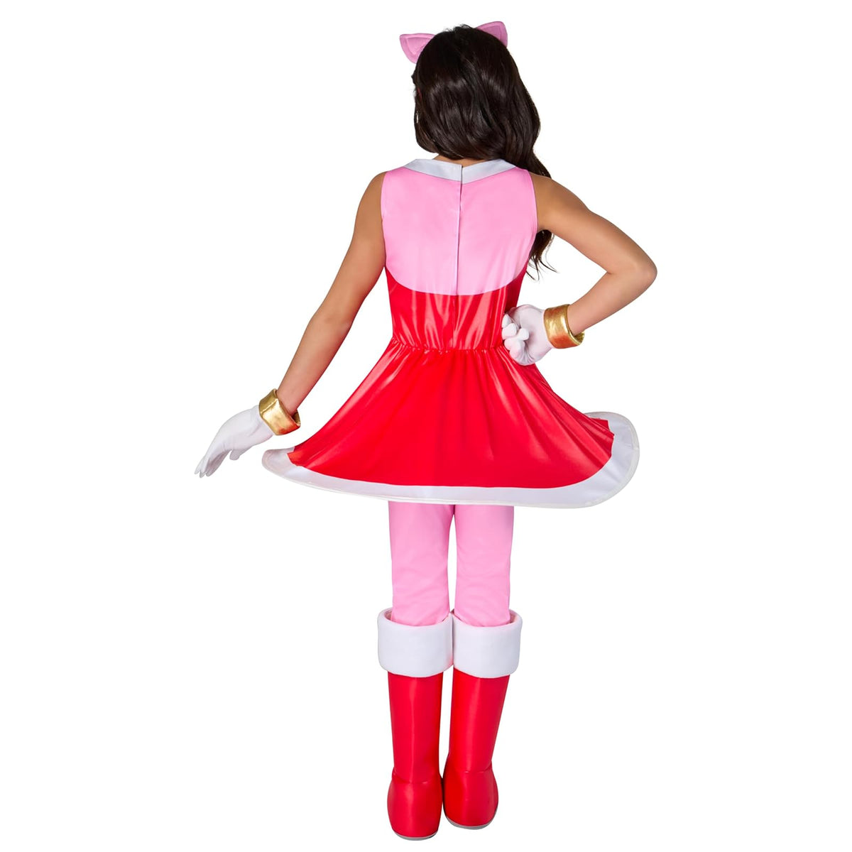 Rubies Sonic The Hedgehog: Amy Rose Disfraz de lujo para niños, niña pequeña, rosa, rojo, blanco, Small