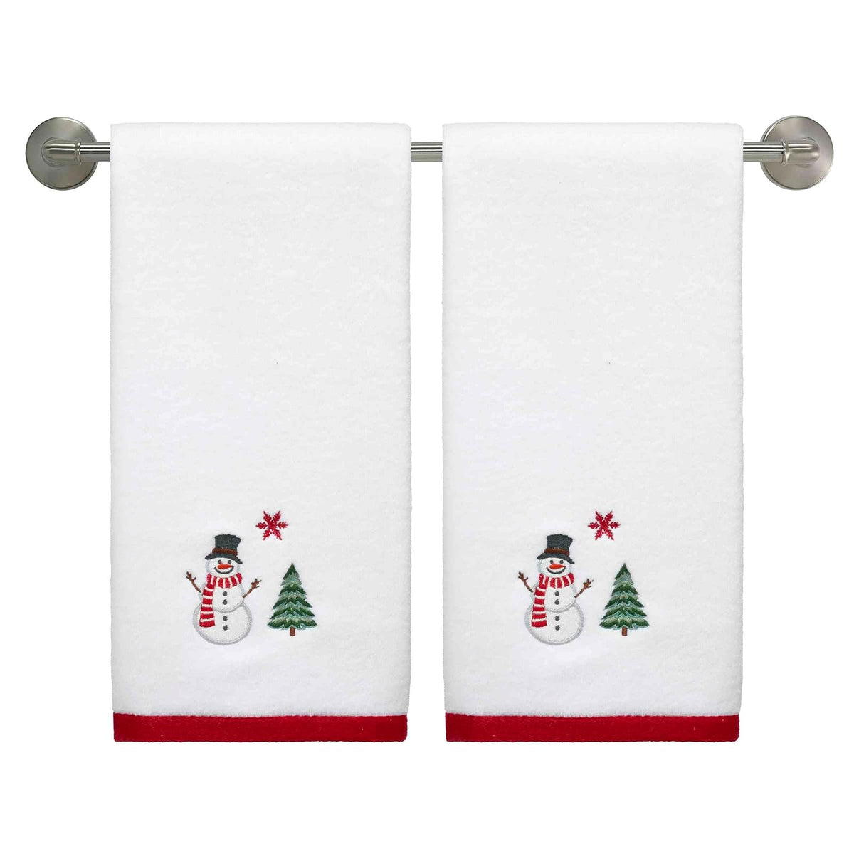 Avanti Linens - Toallas de Mano, Esenciales de baño Suaves y absorbentes, decoración del hogar de día Festivo (colección de muñeco de Nieve de Invierno, Paquete de 2)