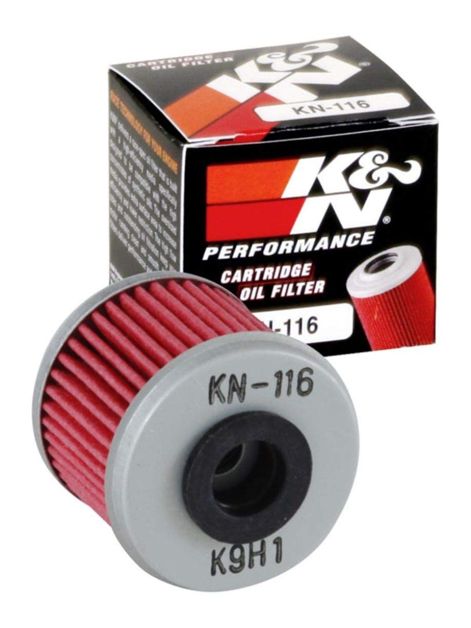 K&N Filtro de Aceite Powersports Cartucho 40 x 35 mm Compatible con Honda Polaris Husqvarna HM Moto KN-116, Rojo