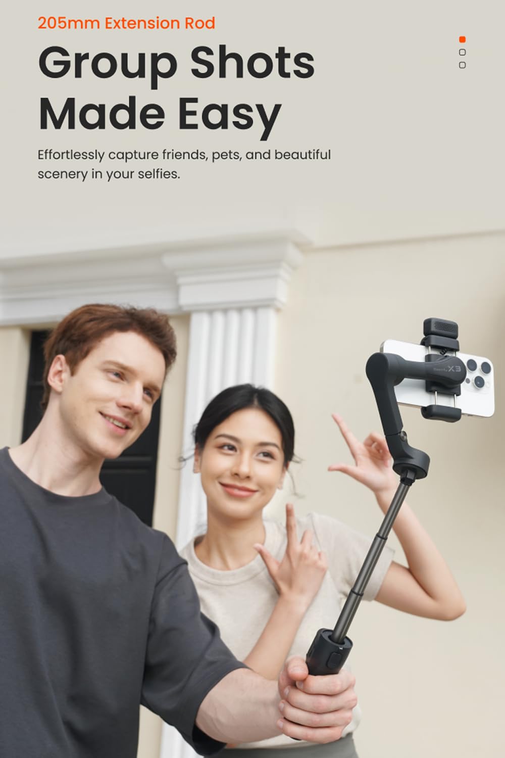 Hohem iSteady X3 Gimbal Stabilizer for Smartphone,3 Axis Phone Gimbal with Magnetic Fill Light, Desmontable Remote Control, Incorporado Extensible Rod&Tripod for Travel/Vlog/TikTok-Black